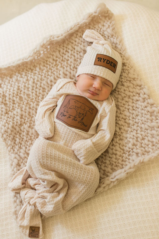 New To The Herd - Custom Leather Branded Newborn Set  - As Seen On Tik Tok