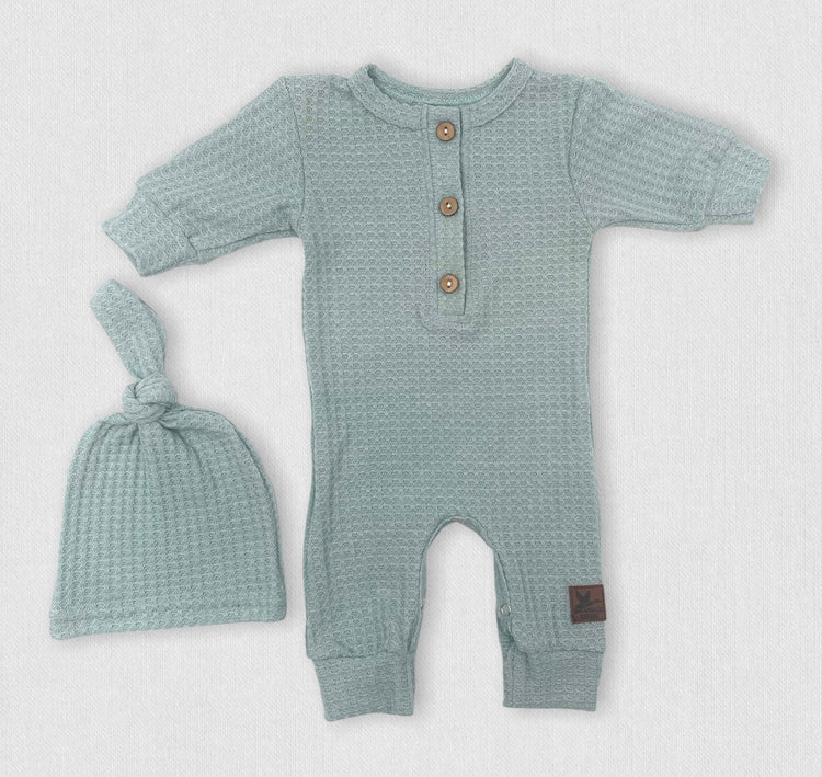 Basically Branded Newborn Sleeper Set  - Powder Blue - Branded Birdie