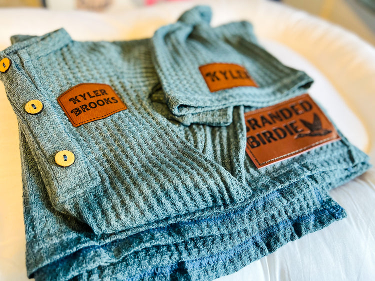 Custom Branded Newborn Sleeper Set  - Denim Pine