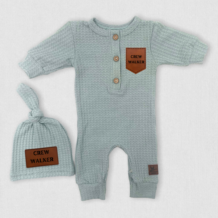 Custom Branded Newborn Sleeper Set - Powder Blue - Branded Birdie