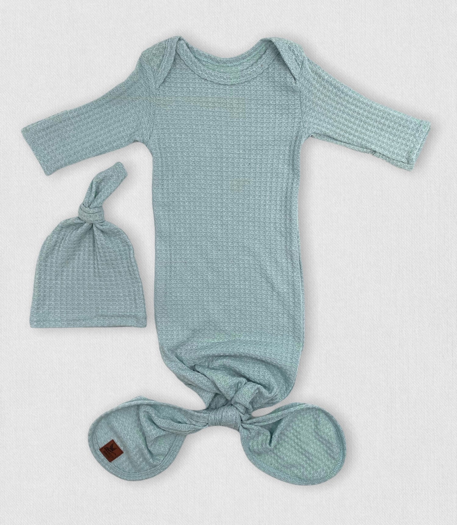 Basically Branded Newborn Knotted Gown Set - Powder Blue - Branded Birdie