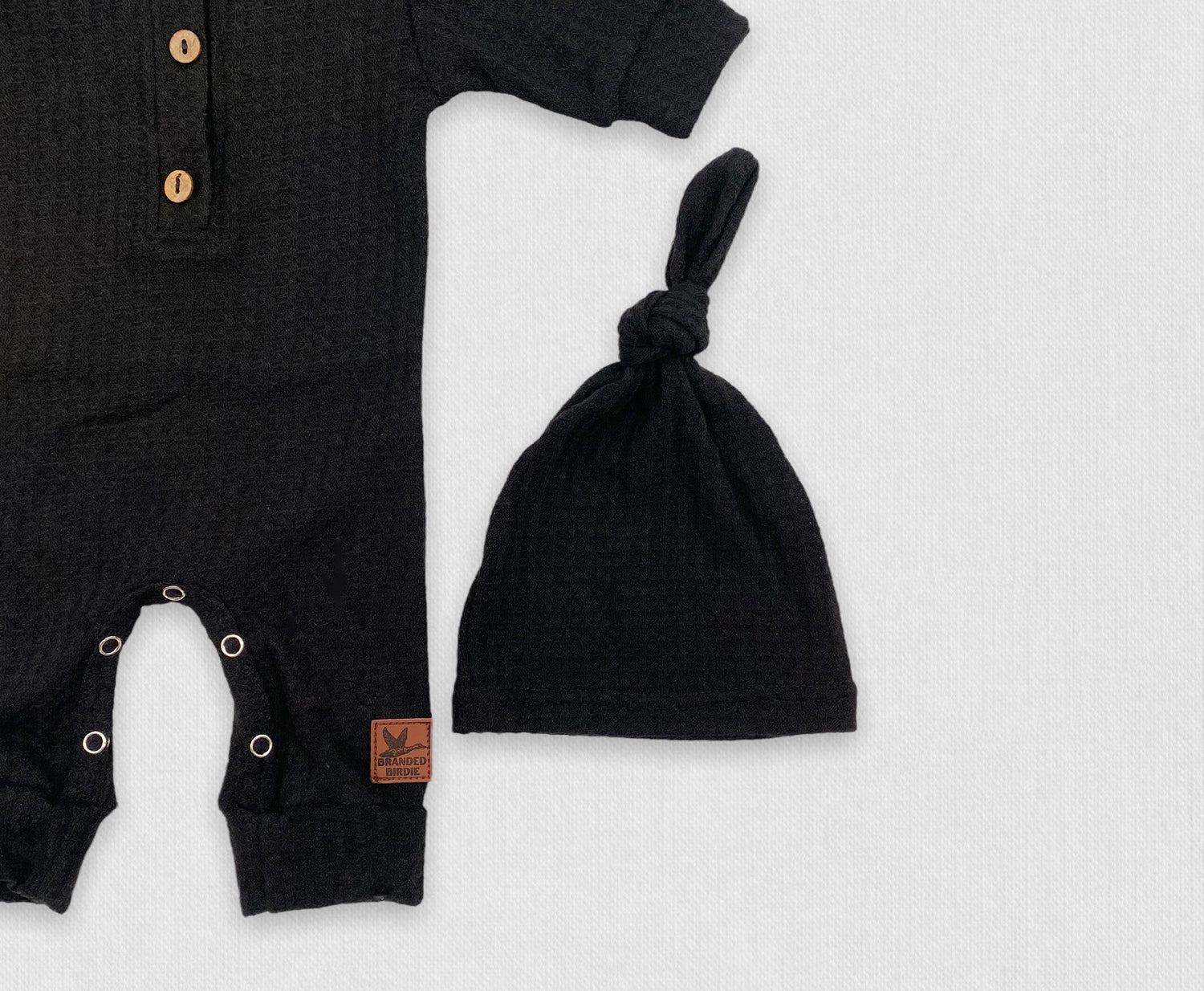 Basically Branded Newborn Sleeper Set  - Black - Branded Birdie