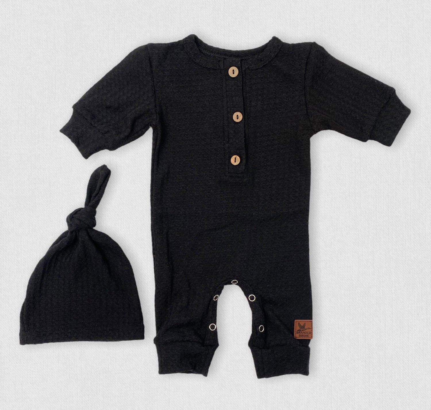 Basically Branded Newborn Sleeper Set  - Black - Branded Birdie