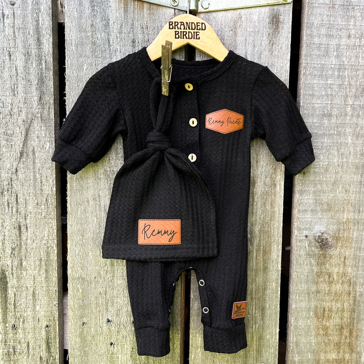 Custom Branded Newborn Sleeper Set  - Black