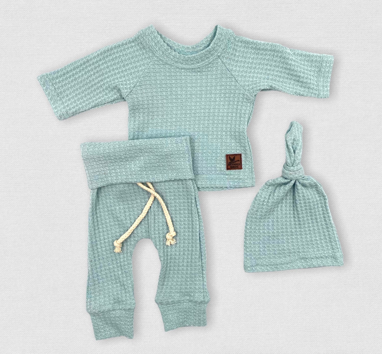 Basically Branded Newborn Shirt and Pant Set - Powder Blue - Branded Birdie