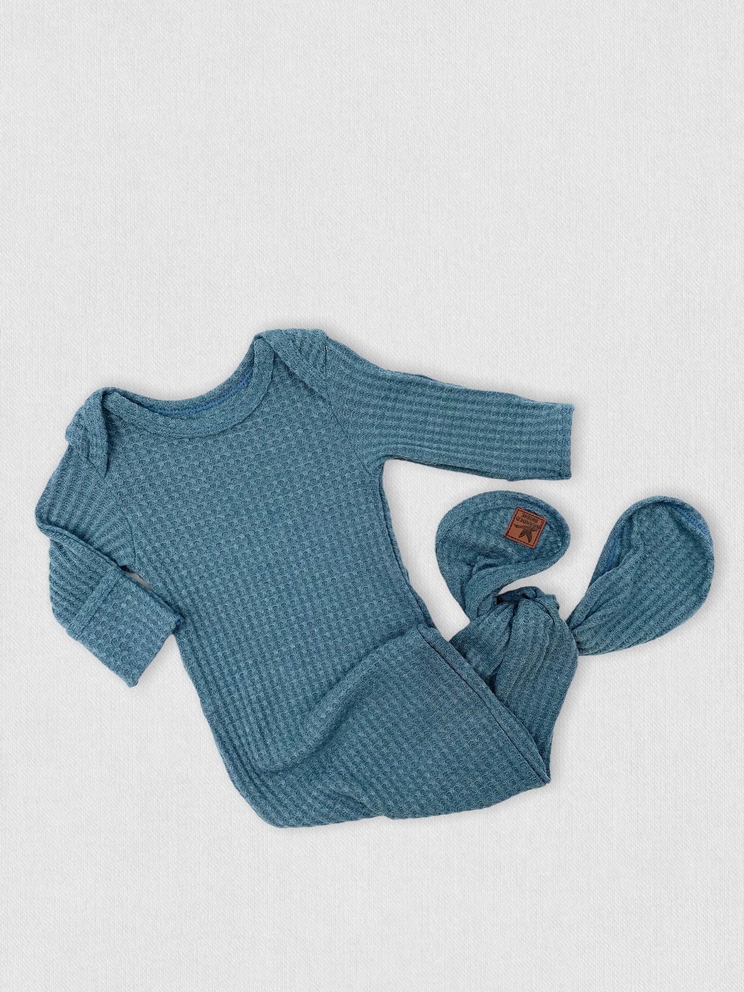 Basically Branded Newborn Knotted Gown Set - Denim Pine - Branded Birdie