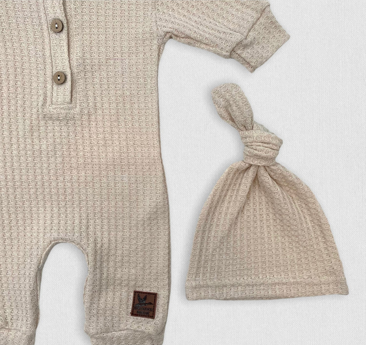 Basically Branded Newborn Sleeper Set  - Oatmeal Cream - Branded Birdie