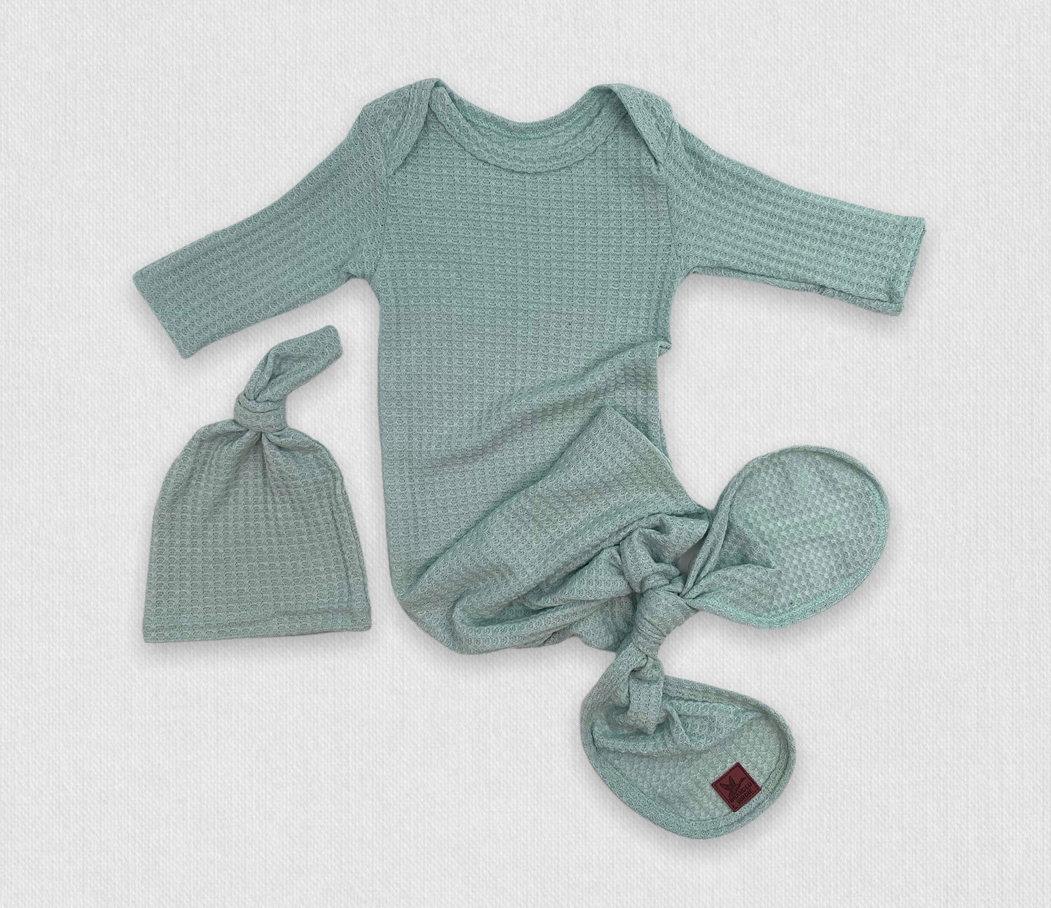 Basically Branded Newborn Knotted Gown Set - Powder Blue - Branded Birdie