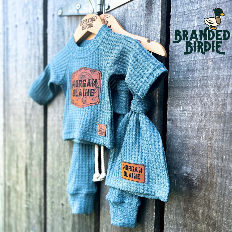 Western Pattern - Custom Branded Newborn - Denim Pine - As Seen On Tik Tok